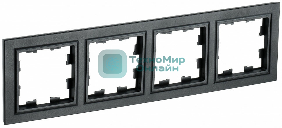 Рамка 4-местная IEK BRITE РУ-4-БрЧ черный