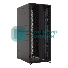 Шкаф серверный ПРОФ напольный 42U (800 1200) двери двойные перф. 2 шт., черный, в сборе