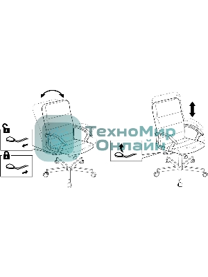 Кресло Бюрократ Triest Fabric серо-голубой, ткань