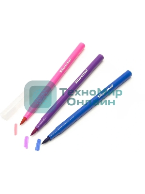 Фломастеры Silwerhof Create 10мм 169мм кисть, вентилируемый колпачок, 12 цветов, пакет с европодвесом