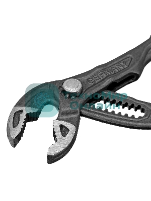 Клещи переставные Denzel кнопочный механизм, обливные рукоятки, 250 мм