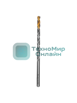 Сверло спиральное по металлу Denzel 7,0 х 156 мм, Р6М5, Golden Tip, удлиненное