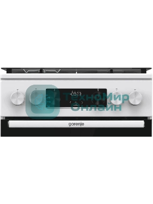 Плита Газовая Gorenje GGI5C22WF, газовая духовка, стеклянная крышка, чугун, белый