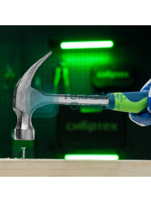 Молоток-гвоздодер Сибртех металлическая трубчатая обрезиненная рукоятка, вес 450 гр., боек 27 мм