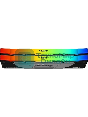 Оперативная память Kingston Fury Renegade, DDR4, 16Gb (2x8GB), 4600MHz, CL19, DIMM, с радиатором, RGB, черный/серебристый