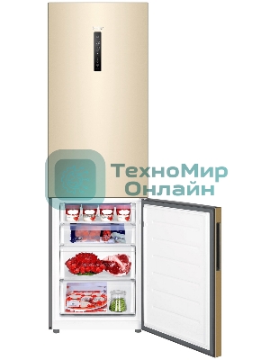 Холодильник Haier C4F640CGGU1 золотистый двухкамерный 285/115л морозилка снизу, No Frost