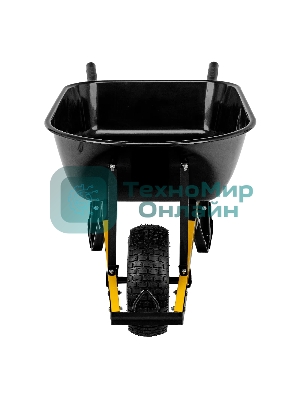 Тачка строительная Denzel усиленная, объем 140 л, 230 кг, колесо 15х6.00-6