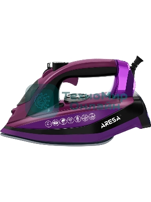 Утюг Aresa AR-3126 фиолетовый, 2850 Вт, 45 г/мин, 145 г/мин, 200 мл