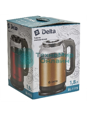Чайник электрический DELTA DL-1115 золотой