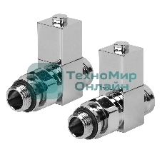 Набор дизайн-вентилей, CUBE, прямой (хром) 1/2