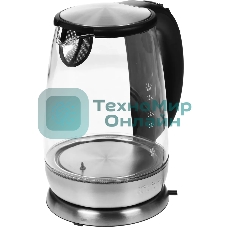 Чайник электрический Kitfort КТ-628 1.7 л, 2200 Вт, серебристый (корпус: стекло)