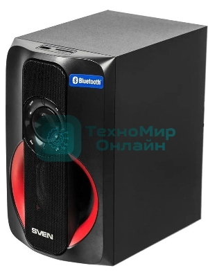 Колонки SVEN AC MS -304, черный Акустическая система, беспроводная передача сигнала по Bluetooth, суммарная мощность (RMS), Вт - 40, выходная мощность (RMS), Вт - сабвуфер: 20, сателлиты: 20 (2 х10), частотный диапазон, Гц - сабвуфер: 40 – 150, сателлиты: 150 – 20 000, размеры динамиков, мм - сабвуфер: O 128, воспроизведение с USB flash и SD card памяти, встроенное FM-радио, LED-дисплей, пульт ДУ, материал корпуса сабвуфера и сателлитов – дерево (MDF).