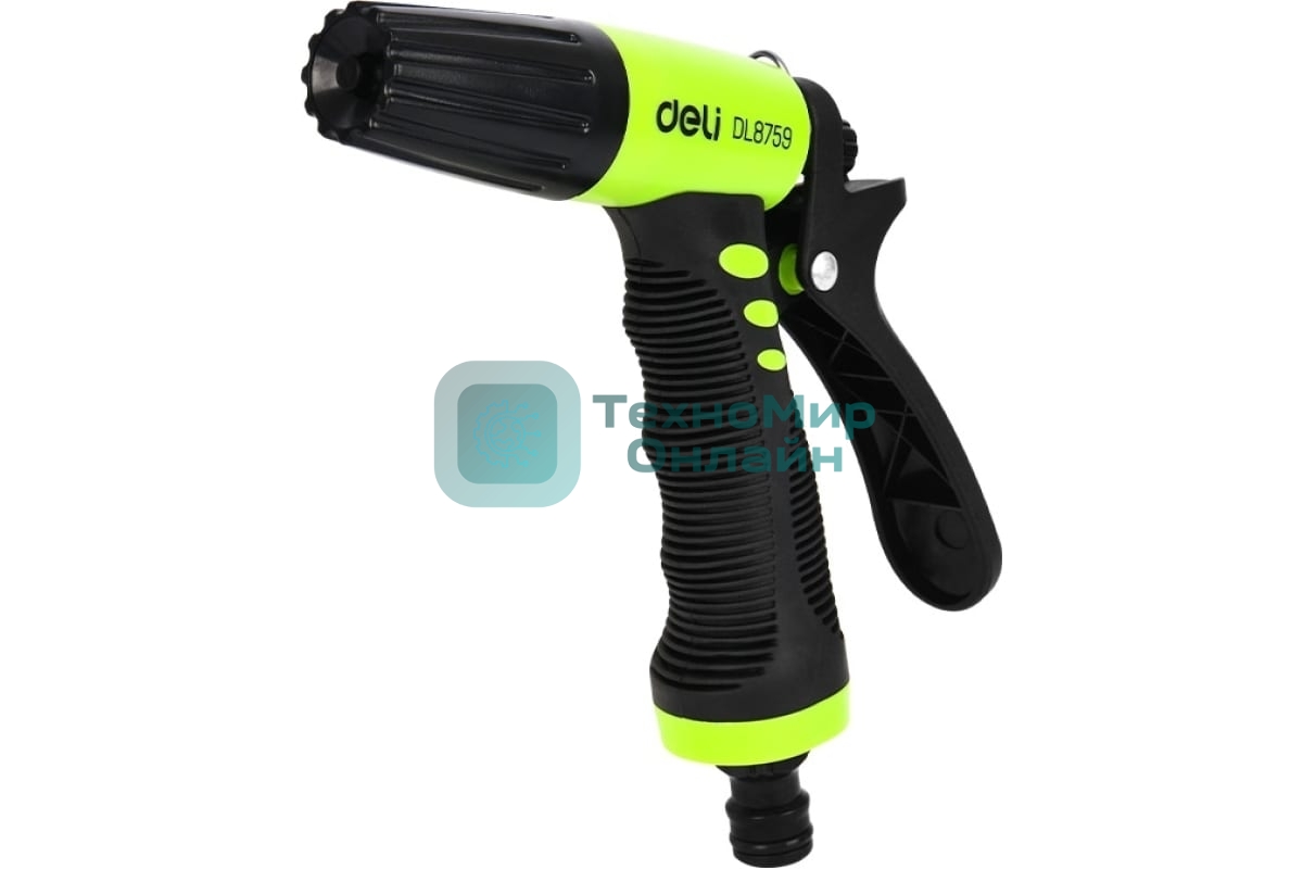 Пистолет-распылитель поливочный Deli DL8759 3 режима распыления, диаметр шланга 3/4