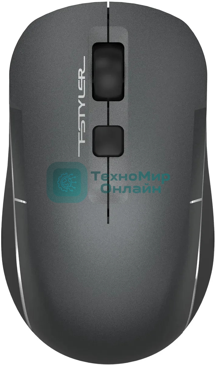 Мышь беспроводная A4Tech Fstyler FB26CS Air2 серый/черный, 2000 dpi, радиоканал, Bluetooth, USB, кнопки - 4