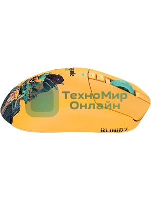 Мышь беспроводная/проводная A4Tech Bloody R72 Ultra Duo желтый, 20000 dpi, USB Type-A/Type-C, радиоканал, кнопки-7