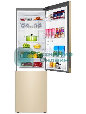 Холодильник Haier C4F640CGGU1 золотистый двухкамерный 285/115л морозилка снизу, No Frost