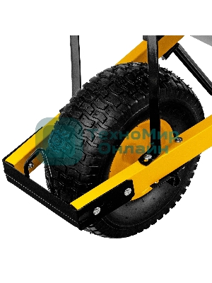 Тачка строительная Denzel усиленная, объем 140 л, 230 кг, колесо 15х6.00-6