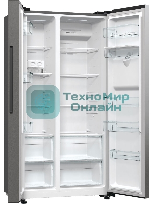 Холодильник Gorenje NRR9185EAXLWD серебристый двухкамерный 353/191л морозилка снизу, No Frost, Side by Side