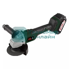 Угловая шлифовальная машина бесщеточная (болгарка) аккумуляторная KLPRO KLAT18BS-50 с регулеровкой оборотов (18В, Li-ion-2шт, 5.0Ач, 115мм, М14, 500-10000 об/мин З/У,в кейсе)