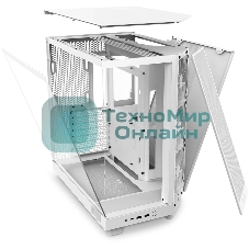 Компьютерный корпус без блока питания Case NZXT H6 Flow, Midi-Tower, TG, 3x120мм, 2xUSB-A 3.2 + 1xUSB-C 3.2, ATX, mATX, mITX белый