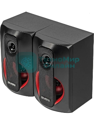 Колонки SVEN AC MS -304, черный Акустическая система, беспроводная передача сигнала по Bluetooth, суммарная мощность (RMS), Вт - 40, выходная мощность (RMS), Вт - сабвуфер: 20, сателлиты: 20 (2 х10), частотный диапазон, Гц - сабвуфер: 40 – 150, сателлиты: 150 – 20 000, размеры динамиков, мм - сабвуфер: O 128, воспроизведение с USB flash и SD card памяти, встроенное FM-радио, LED-дисплей, пульт ДУ, материал корпуса сабвуфера и сателлитов – дерево (MDF).