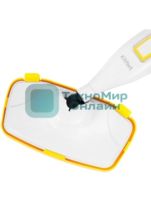 Швабра паровая Kitfort КТ-1097 1250Вт белый/желтый