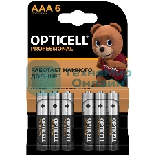 Элемент питания алкалиновый AAA/LR03 (блист. 6шт) Professional Opticell 5052004