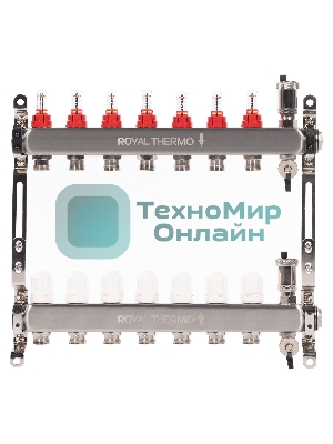Коллектор Royal Thermo нерж. в сборе с расходомерами 1