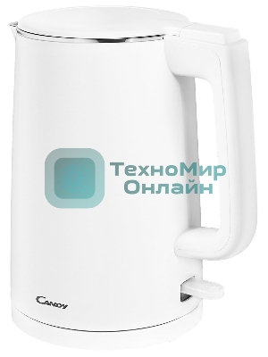Чайник электрический Candy CK-102 1.5л. 2200Вт белый корпус: нерж.сталь/пластик
