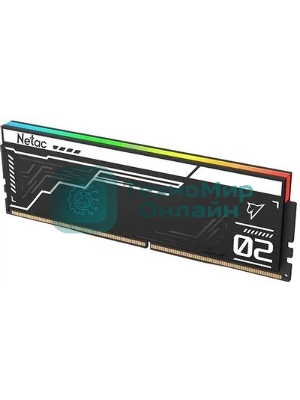 Оперативная память Netac Shadow II RGB, DDR5, 32GB (2x16GB), 7600 MHz, CL36, с радиатором, чёрный, RGB