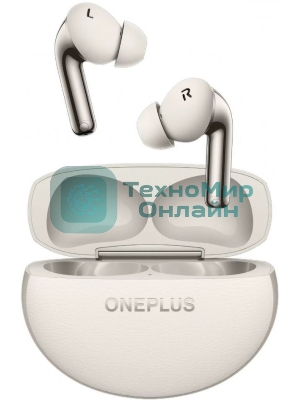 Наушники TWS OnePlus Buds Pro 3 E512A белый (лунный), внутриканальные, Bluetooth, активное шумоподавление, беспроводная зарядка, до 10 ч