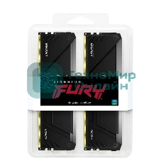 Оперативная память Kingston Fury Beast, DDR4, 32GB (2x16GB), 3200MHz, CL16, DIMM, с радиатором, RGB, черный