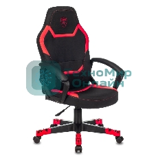 Кресло Zombie 10 черный/красный, экокожа, 120 кг, механизм качания