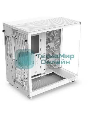 Компьютерный корпус без блока питания Case NZXT H6 Flow, Midi-Tower, TG, 3x120мм, 2xUSB-A 3.2 + 1xUSB-C 3.2, ATX, mATX, mITX белый