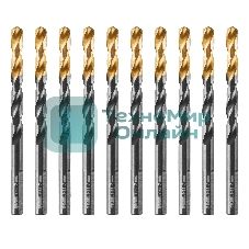 Сверло по металлу Denzel 7 мм, HSS-Tin, Golden Tip, 10 шт.