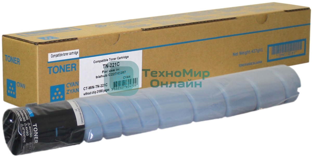 Картридж лазерный ELP TN-221C голубой (21000 стр) для Konica-Minolta bizhub C227/C287