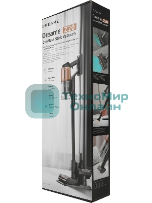 Пылесос вертикальный DREAME Z-Series Z20 черный, питание от аккумулятора, 250 Вт, уборка сухая, пылесборник 0.6 л