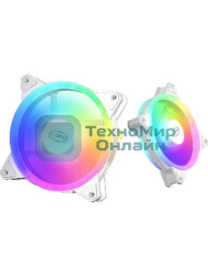 Вентилятор для корпуса PCCooler F3 T120 ARGb белый, 120 мм, 1800 об/мин, 21.6 дБ, 4 pin