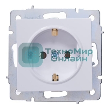 Розетка 1-м СП Vesna с заземл. ПБТ механизм белый LEZARD 742-0288-122B