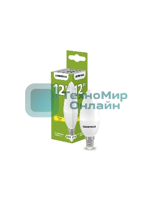 Лампа cветодиодная LED IEK LL-C35-12-230-30-E14-G C35 свеча 12Вт 230В 3000К E14 GENERICA