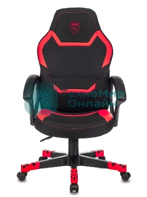 Кресло Zombie 10 черный/красный, экокожа, 120 кг, механизм качания