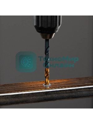 Сверло по металлу Denzel 7 мм, HSS-Tin, Golden Tip, 10 шт.