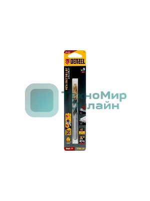 Сверло спиральное по металлу Denzel 9 x 125мм, Р6М5, Golden Tip, многогранная заточка