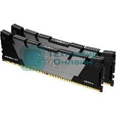 Оперативная память Kingston Fury Renegade, DDR4, 16GB (2x8GB), 4800MHz, CL19, DIMM, с радиатором, черный