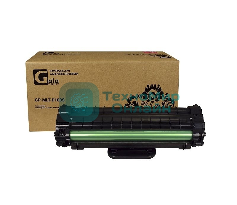 Картридж лазерный GalaPrint GP-MLT-D108S черный с чипом (1500 стр) для Samsung ML-1640/1641/1645/2240/2241