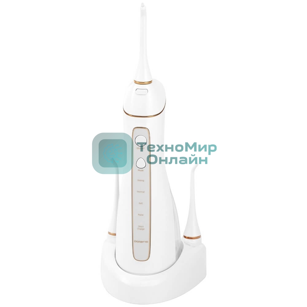 Ирригатор Polaris PWF 0201 белый, от аккумулятора, 220 мл, 5 режимов