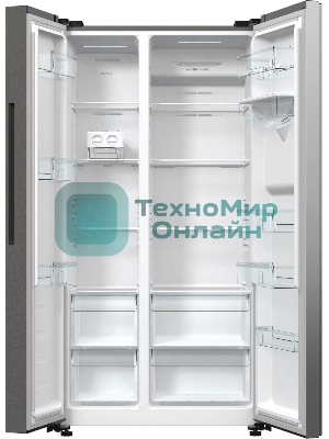 Холодильник Gorenje NRR9185EAXLWD серебристый двухкамерный 353/191л морозилка снизу, No Frost, Side by Side