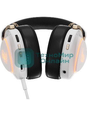 Гарнитура ASUS ROG Delta II KJP белый, беспроводная + проводная, Bluetooth, подсветка, совместимость с PS5, Xbox