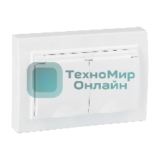 Розетка EKF ERR16-129-200-44 Минск 2-м СП 16А IP44 с заземлением, с защитными шторками, с крышкой, белая