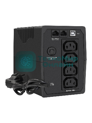 Источник бесперебойного питания ExeGate EP285476RUS Power Smart ULB-850.LCD.AVR.C13.RJ.USB 850VA/480W, LCD, AVR, 4*IEC-C13, RJ45/11, USB, черный